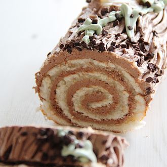 the rolled Christmas log